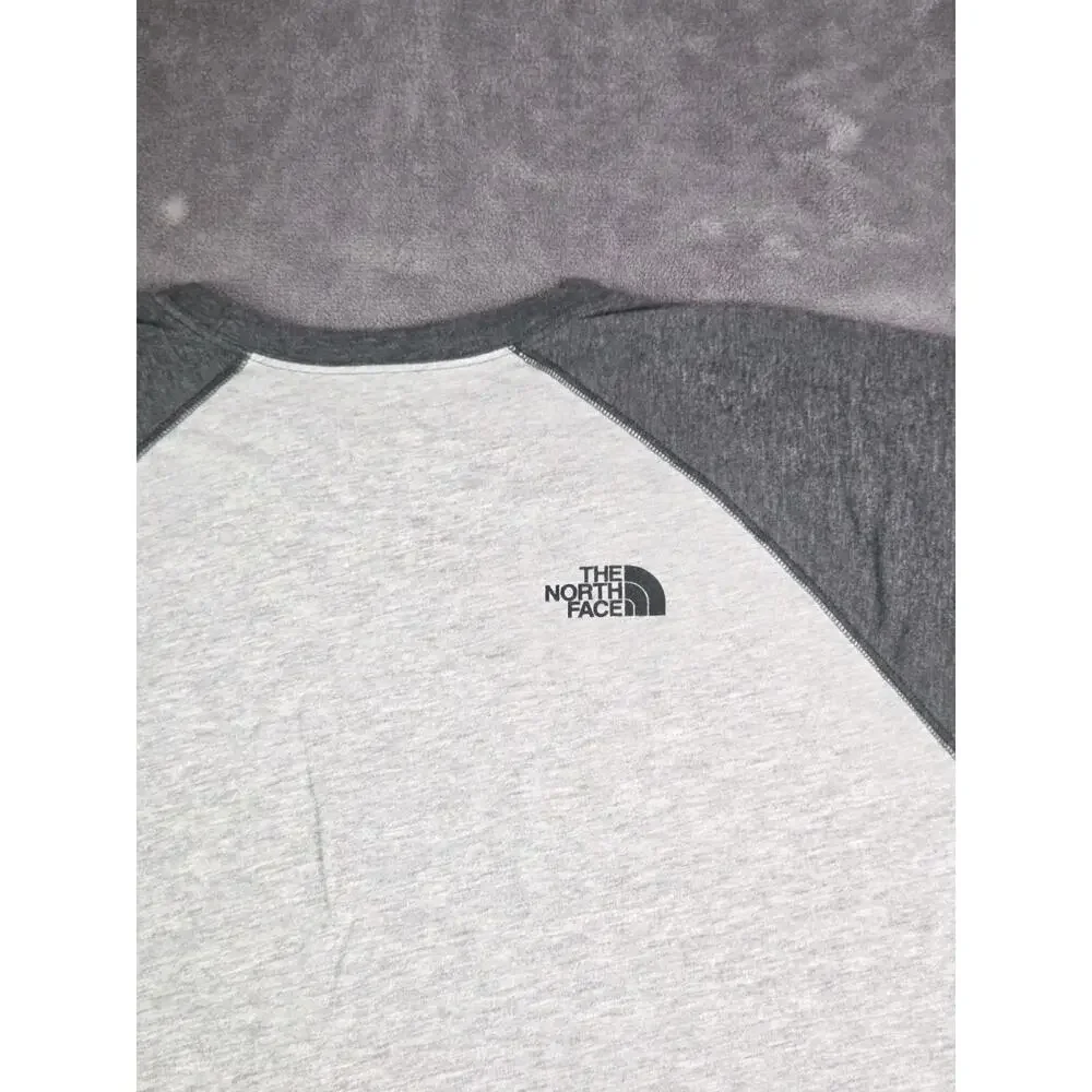 The North Face Shirt Men Size XXL Gray 3/4 Sleeve Raglan Style Cotton Berkeley